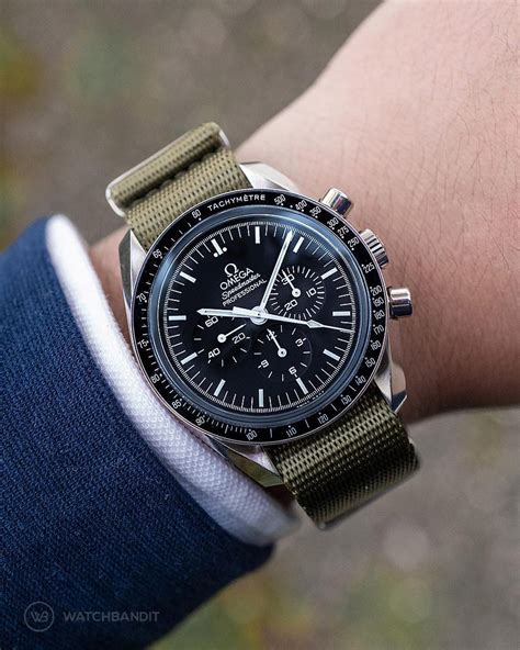 nato omega speedmaster|Omega Speedmaster NATO strap size.